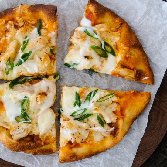 Buffalo Chicken Naan Pizza