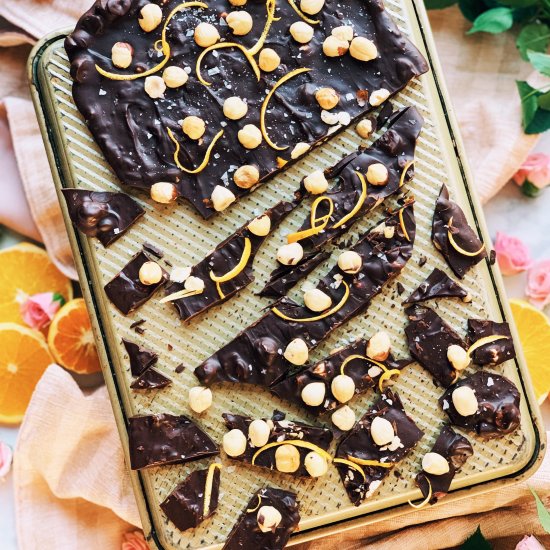 Hazelnut & Orange Chocolate Bark