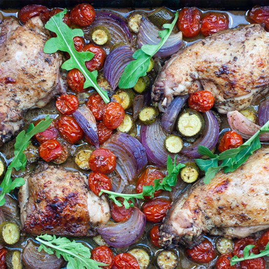 Italian Balsamic Chicken Tray Bake