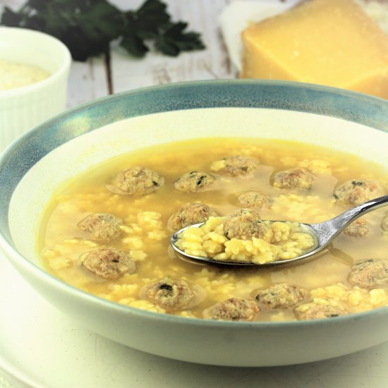 Pastina Soup with Tiny Meatballs