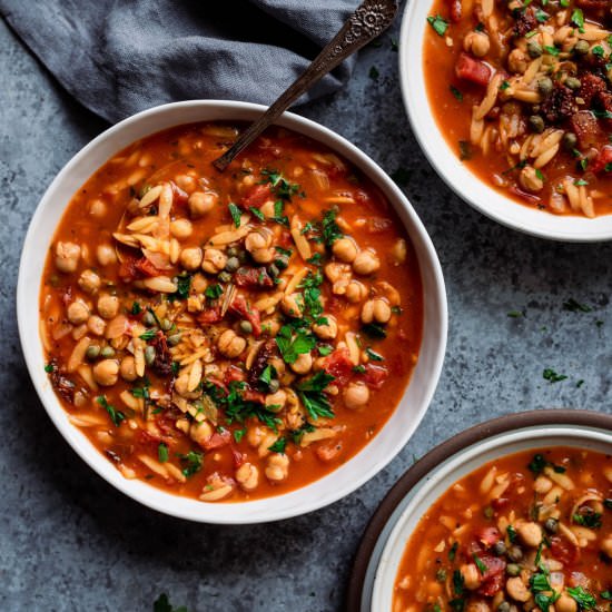 Instant Pot Chickpea Orzo Soup