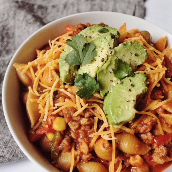 Plant-Based One Pot Taco Pasta