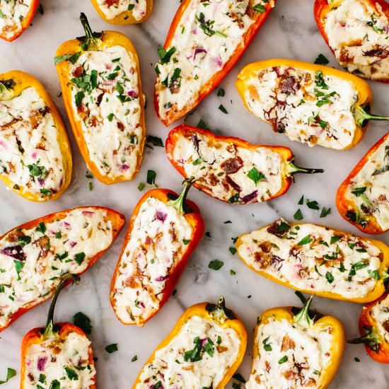 Bacon Goat Cheese Stuffed Pepper