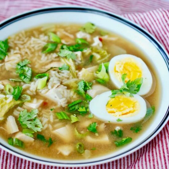 Chicken & Rice Soup with Cabbage