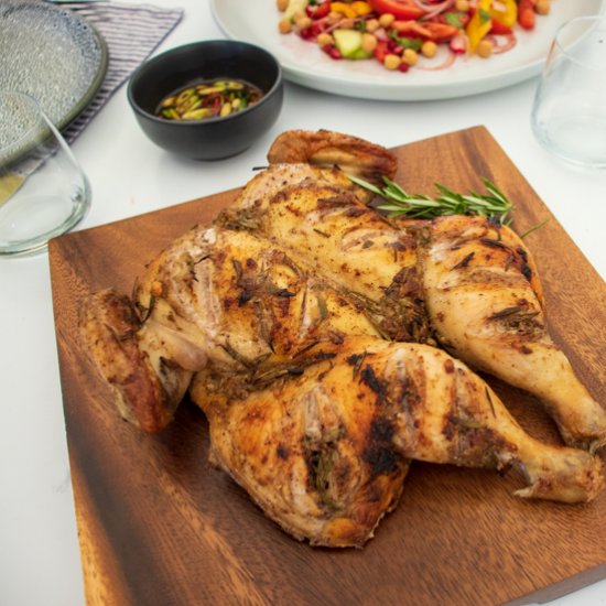 Lemon & garlic butterflied chicken