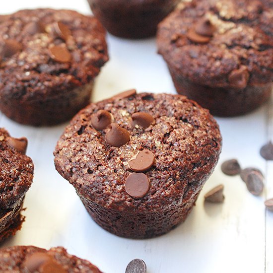 Whole wheat chocolate chip muffins