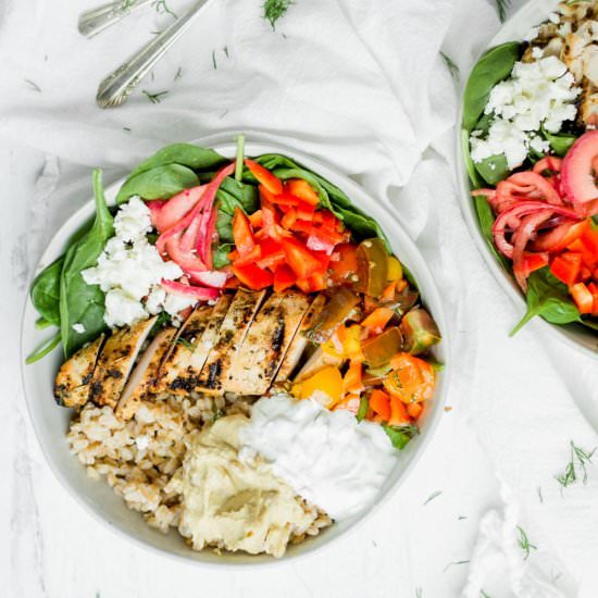 Mediterranean Grain Bowl w/ Chicken