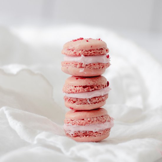 Strawberry Macarons