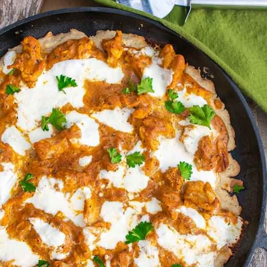 Cast Iron Pizza With Butter Chicken