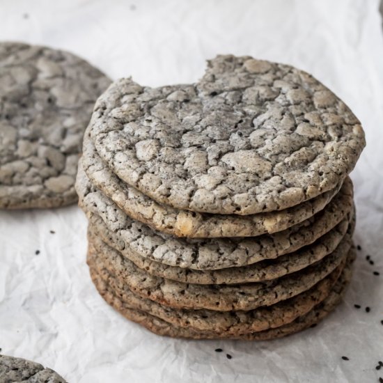 Black Sesame Brownie Cookies