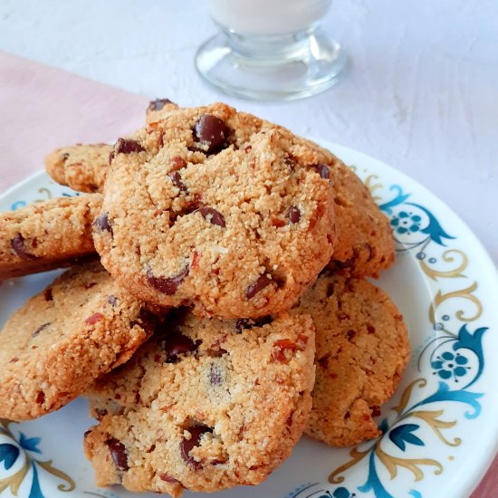 Almond pulp chocolate chip cookies