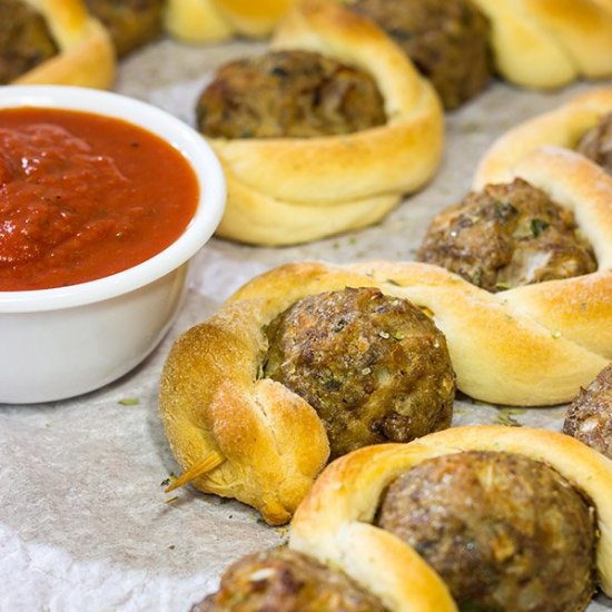 Meatball Breadstick Skewers