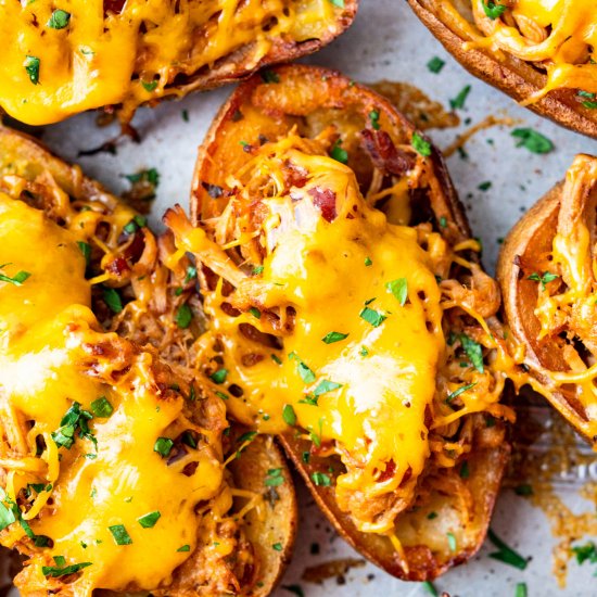 Ultimate Pulled Pork Potato Skins