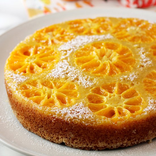 Upside-down clementine cake