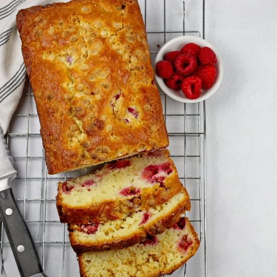 White Chocolate Raspberry Loaf Cake