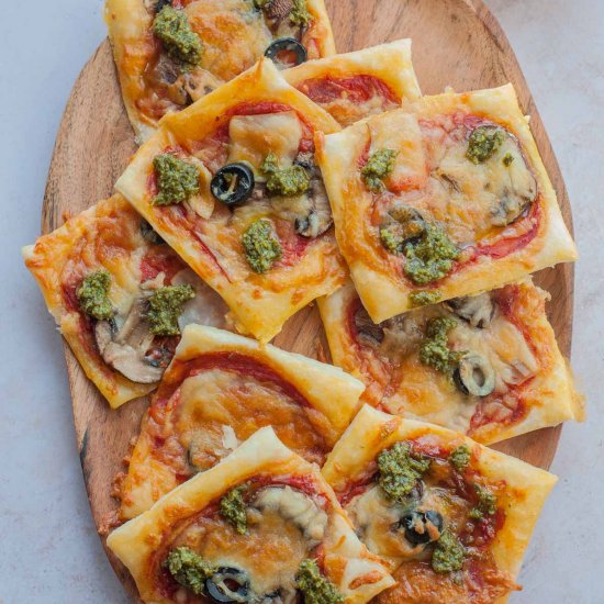 puff pastry pizza bites