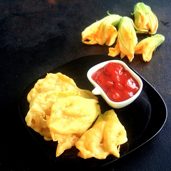 Pumpkin flower fritters