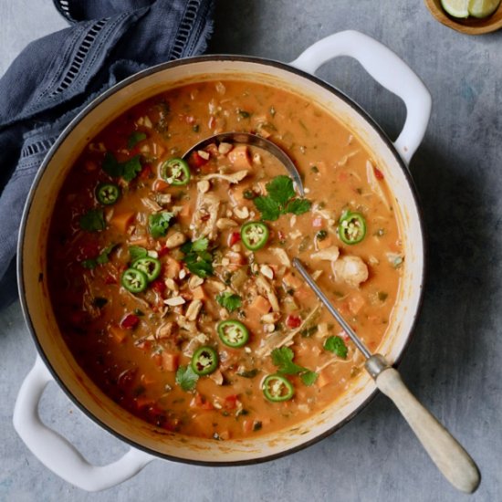 Chicken Sweet Potato Peanut Soup