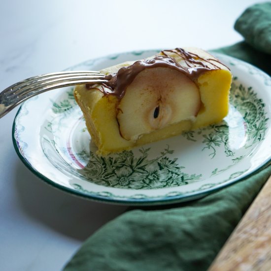 Pear cake with almond paste