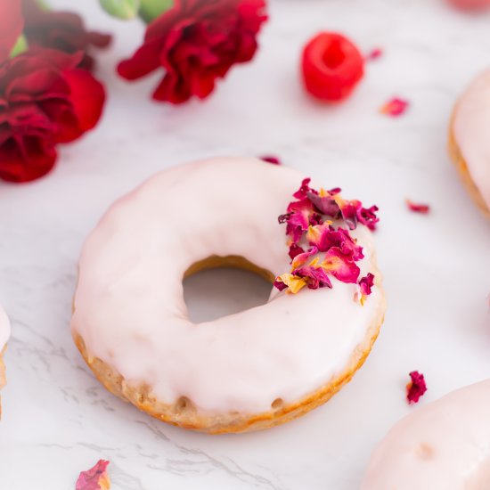 Rose Petal and Raspberry Donuts