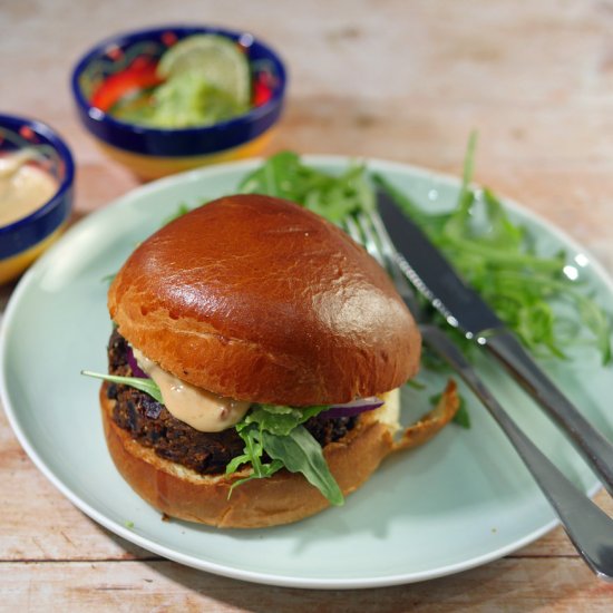 Plant Based Burger with Black Beans