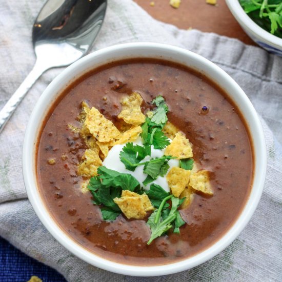 Black Bean Roasted Red Pepper Soup