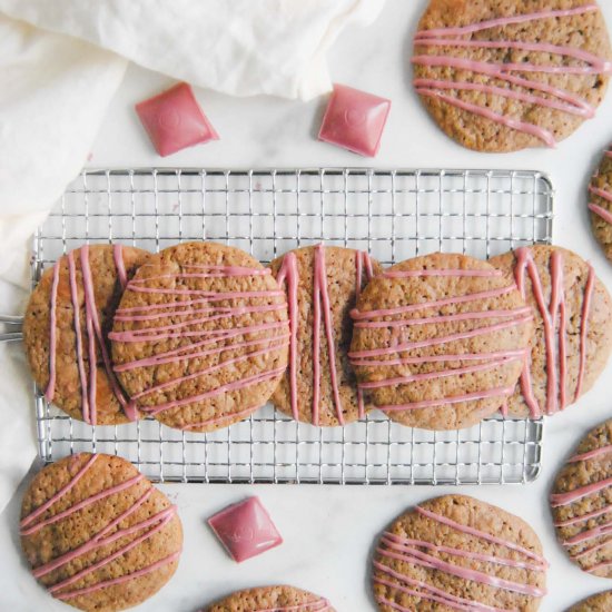 Ruby Chocolate Brownie Cookies