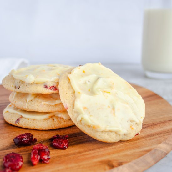 Orange Iced Cranberry Cookies