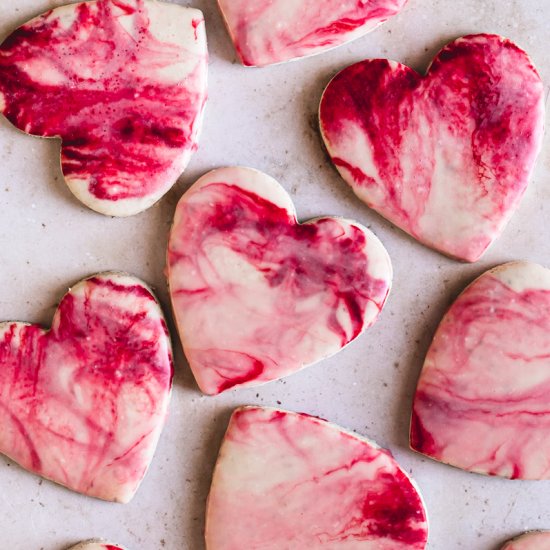 Sugar Cookies with Marble Icing