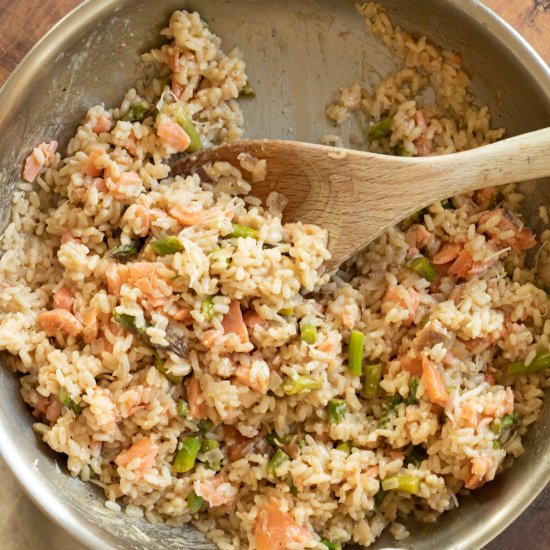 Smoked Salmon Risotto with Asparagu