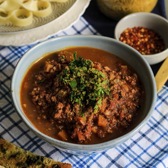 Healthy Tofu Bolognese