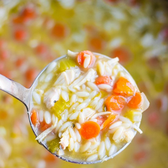 Lemon Chicken Orzo Soup