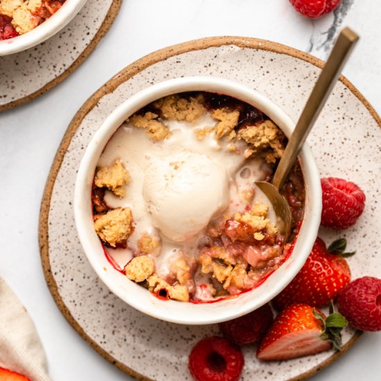 Healthy Two Person Berry Crumbles