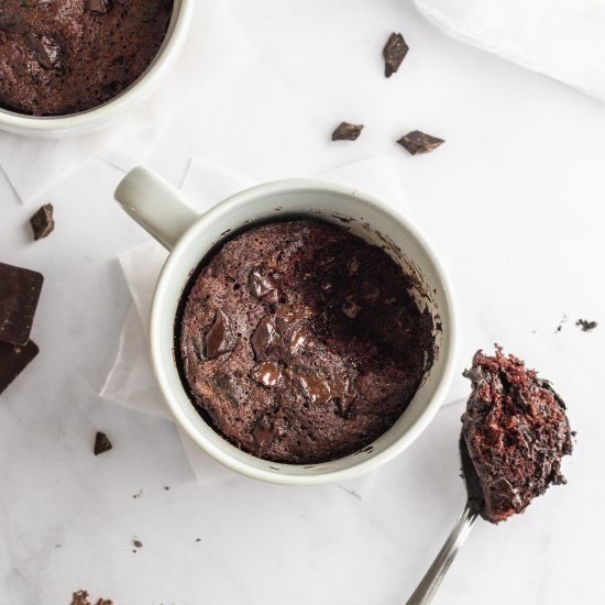 Chocolate Banana Bread Mug Cakes