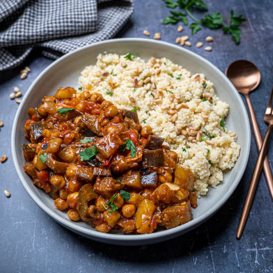 Aubergine and Chickpea Tagine