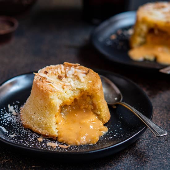 Thai tea molten lava cake