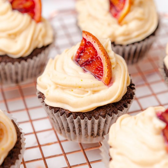 Blood Orange Chocolate Cupcakes