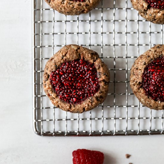 GF Chocolate Raspberry Thumbprints