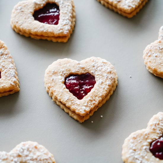 Valentines Day Linzer Cookies