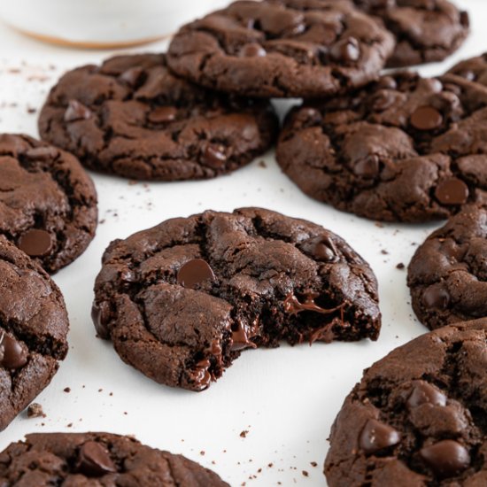 Vegan Double Chocolate Chip Cookies