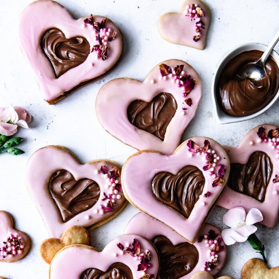 Nutella Heart Shaped Cookies