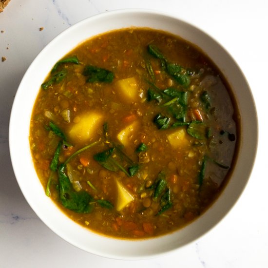 Vegan Lentil Potato Soup