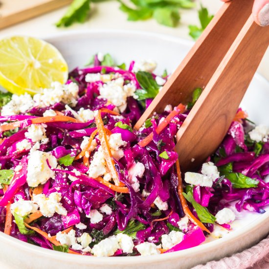 Pointed Red Cabbage and Feta Salad