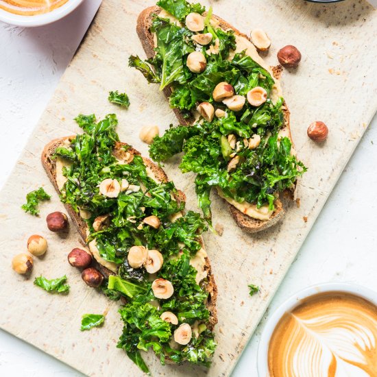 Healthy Hummus and Kale Tartine