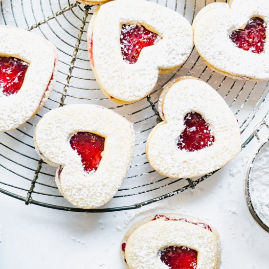 Raspberry Jam Valentine Cookies