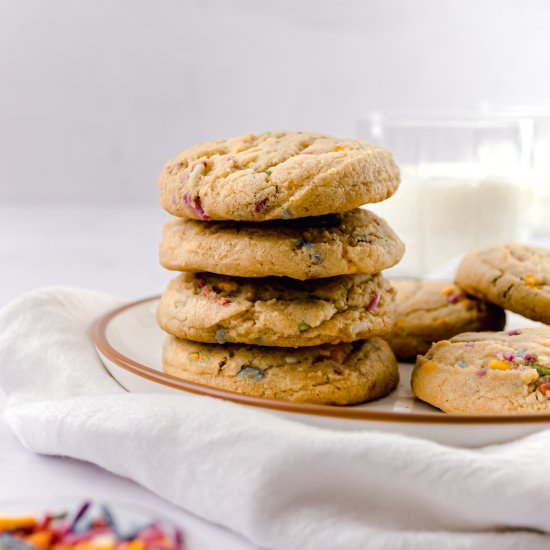 Soft & Thick Birthday Cake Cookies