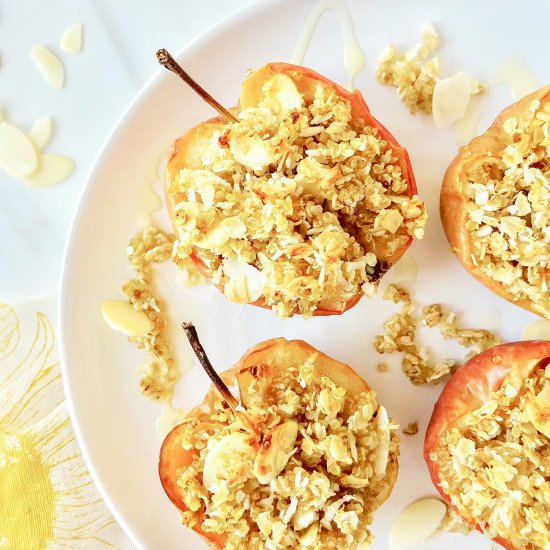 Crumble topped baked apples