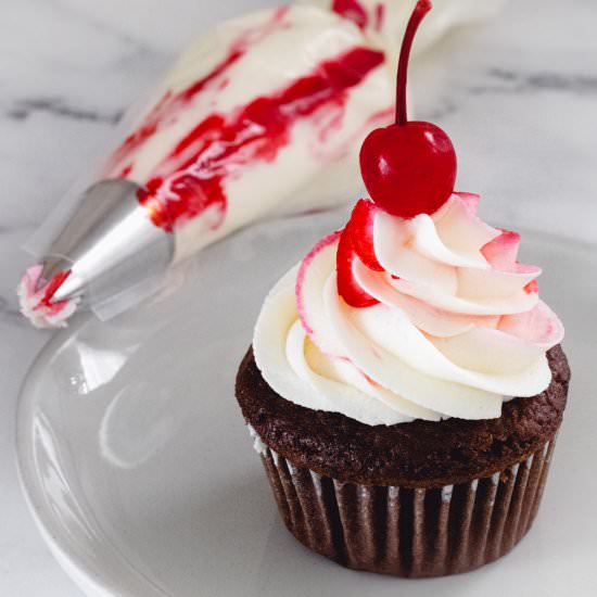 Chocolate Cherry Kiss Cupcakes