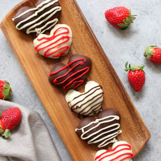 Chocolate Covered Strawberry Hearts