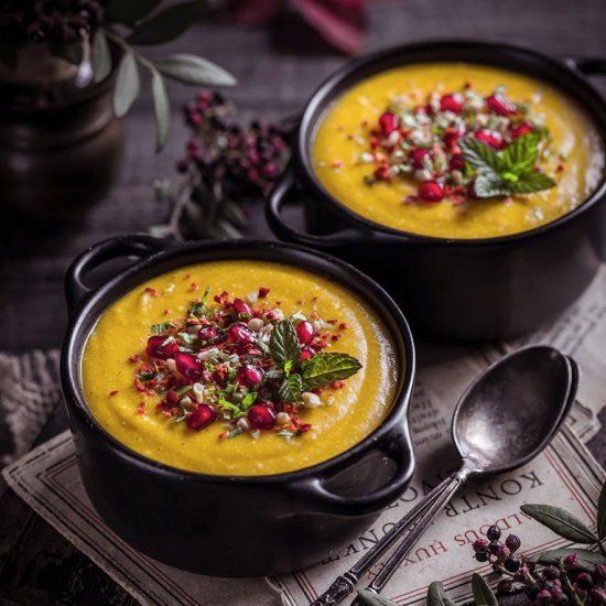 Roasted Squash and Lentil Soup